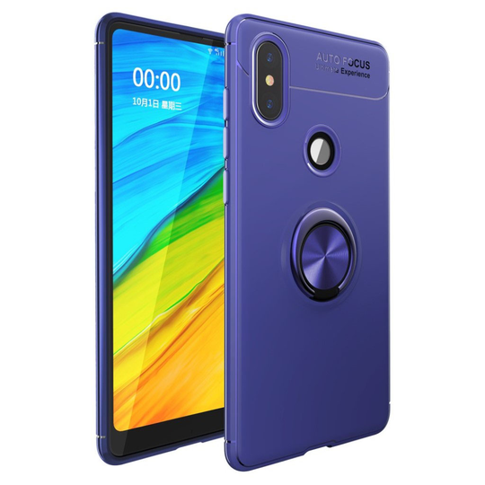 Xiaomi Mi MIX 2S pehmeä muovinen takasuojakuori sormirengas jalkatuella - Sininen