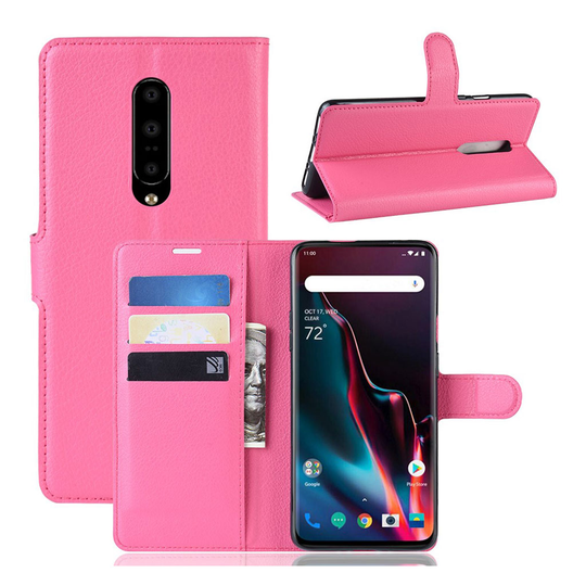 OnePlus 7 Pro litchi leather case - Rose