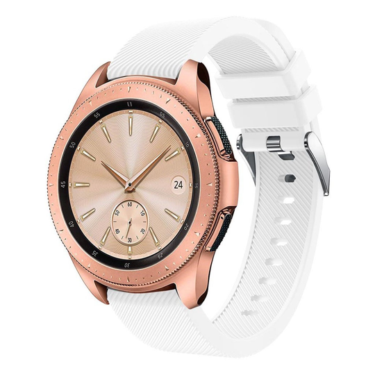 Samsung Galaxy Watch (42mm) kudottu pintainen silikooni muovinen kellon vaihto ranneke - Valkoinen