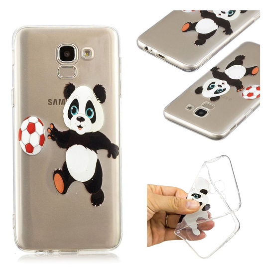 Samsung Galaxy J6 (2018) Kuviollinen Joustava Ja Pehmeä Muovinen Takasuoja Kuori - Jalkapallo Panda