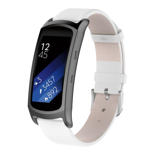 Samsung Gear Fit2 Pro aitoa nahkaa kellon ranneke - Valkoinen
