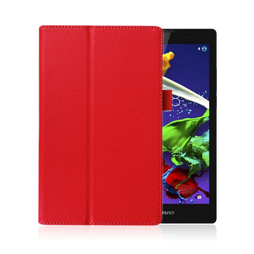Gaarder Lenovo Ideatab A8-50 A5500 Nahkakotelo Standillä - Punainen