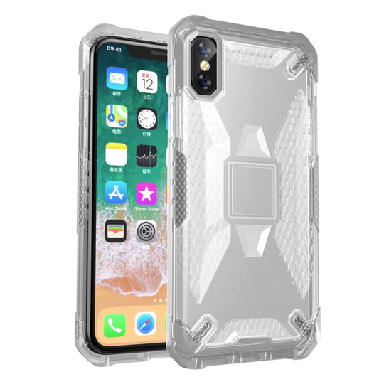 iPhone XS Iskunkestävä hybrid Suojakotelo - Läpinäkyvä
