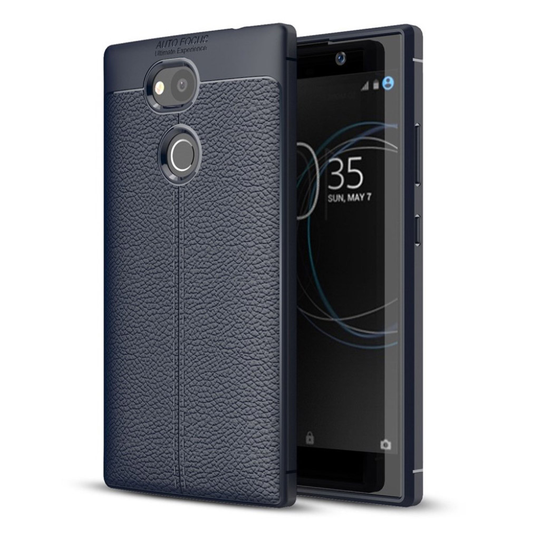Sony Xperia L2 litsitekstuurinen suojakuori - Tummansininen