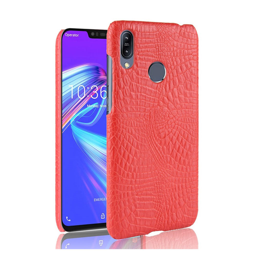 Asus ZenFone Max (M2) krokotiili pintainen nahkainen suojakotelo - Punainen
