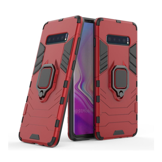 Samsung Galaxy S10 Plus takatuki hybrid suojakotelo - Punainen