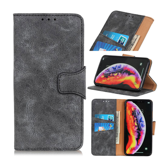 OnePlus 7 Pro vintage style leather case - Grey