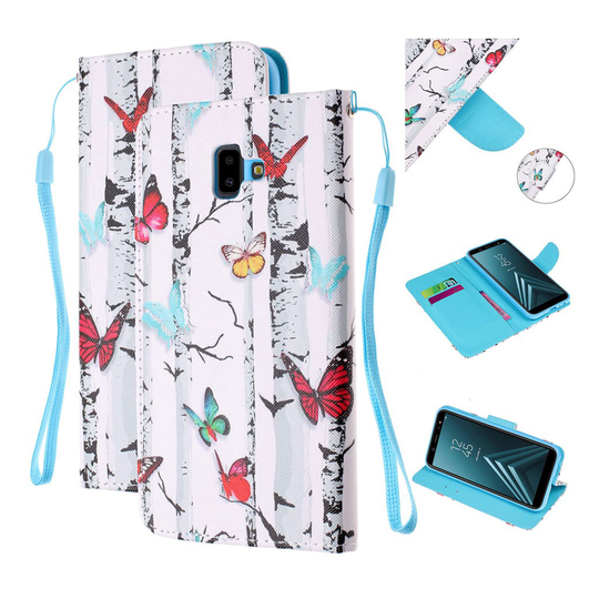 Samsung Galaxy J6 Plus (2018) pattern leather case - Colorful Butterflies