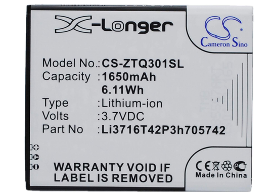 ZTE Q301C Q301T Q30C akku 1650 mAh