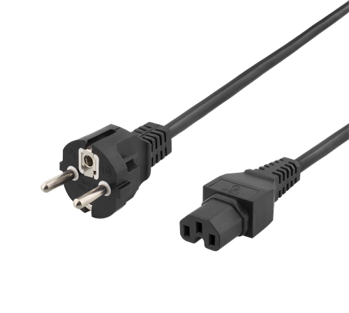 Maadoitettu Kaapeli Laitteen Virtasovittimeen Kytkemistä Varten, 3 M, Suora IEC 60320 C15 - Suora C