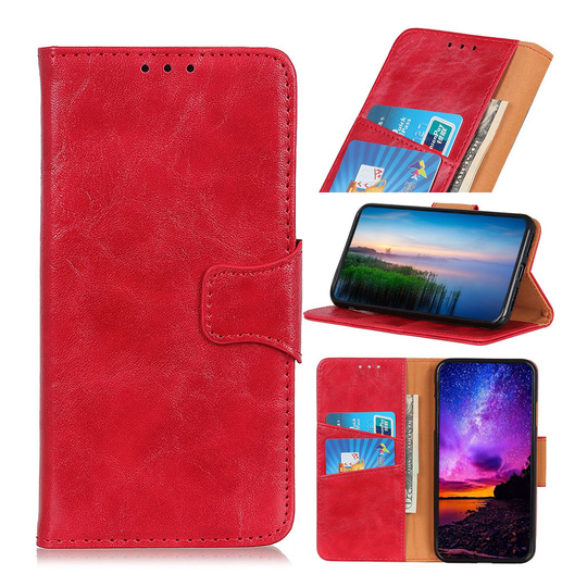 Crazy Horse Samsung Galaxy A20e split leather case - Red