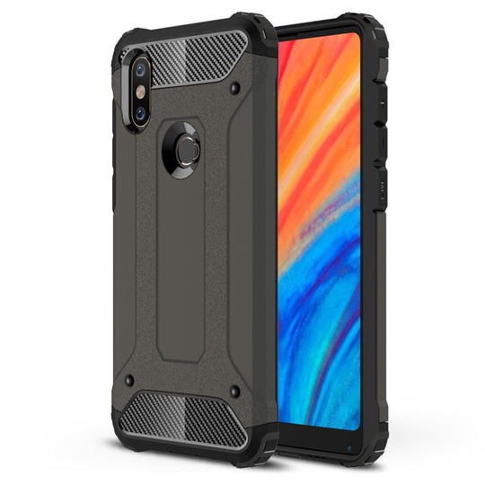 Xiaomi Mi MIX 2S iskukestävä vahvistettu kova muovinen hybriidi takasuoja kuori - Kahvi