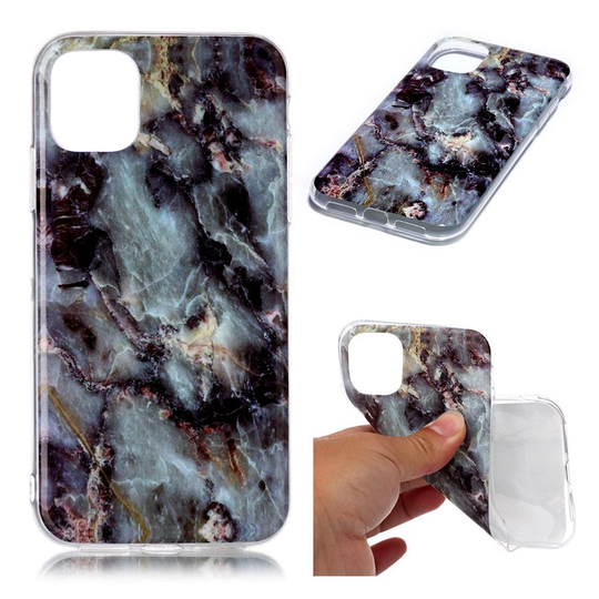 Marble iPhone 11 kuoret - Sinivihreä / musta marmori