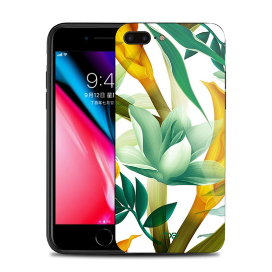 NXE iPhone 7 Plus ja 8 Plus kukkakuvioinen suojakuori - Vihreä