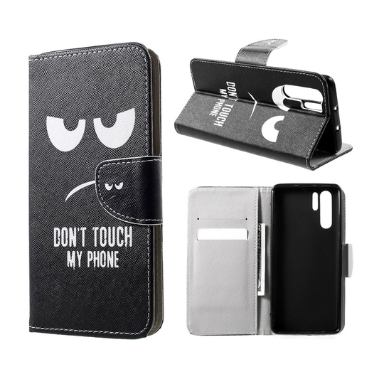 Huawei P30 Pro risti pintainen nahkainen flip suojakotelo - Do Not Touch My Phone