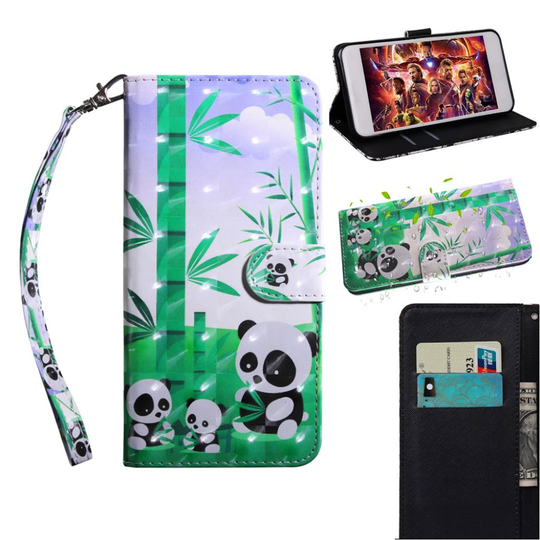 Huawei P30 Lite pattern leather case - Pandas