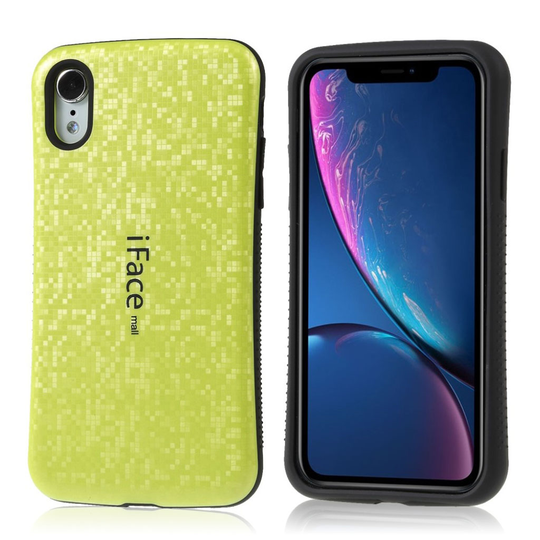 iPhone Xr IFACE MALL mosaiikki hybriidi muovinen takasuoja kuori - Keltainen