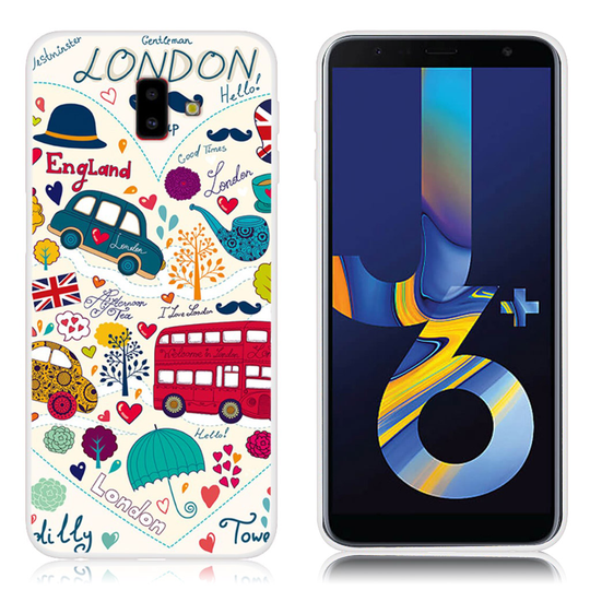 Samsung Galaxy J6 Plus (2018) kuviollinen joustava takasuoja kuori silikooni muovista - Lontoo Kuviot