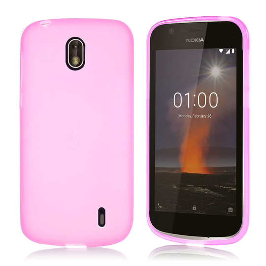 Nokia 1 Kaksipuolinen Matta Pintainen TPU Muovi Takasuoja Kuori - Ruusu