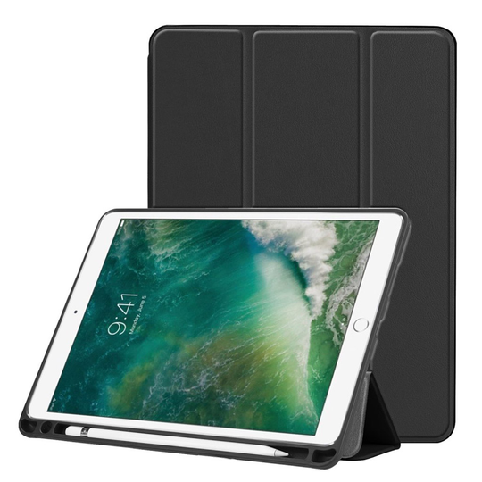 iPad Air (2019) tri-fold nahkainen suojakotelo - Musta
