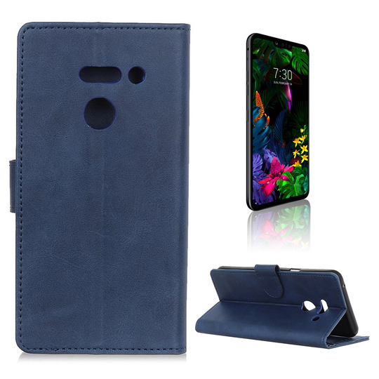 LG G8 ThinQ Matta nahkainen suojakotelo - Sininen
