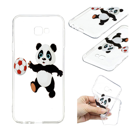 Samsung Galaxy J4 Plus (2018) silikooni muovinen pehmeä kuviollinen takasuoja kuori - Jalkapallo Panda
