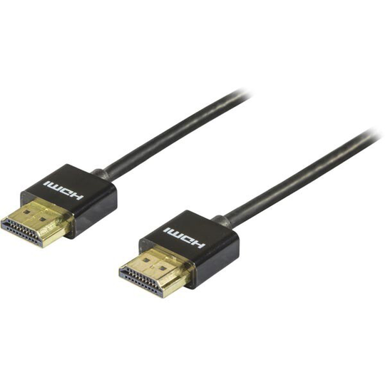 Ohut HDMI-kaapeli, HDMI High Speed With Ethernet, Ultra HD Taajuudella 60 Hz, 1 M, Kullatut Liittime