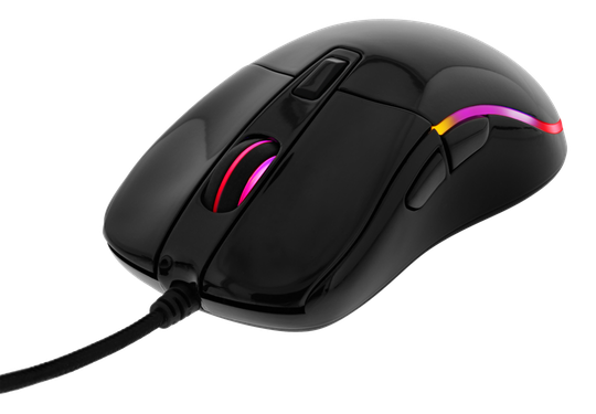 Optinen RGB-hiiri, PMW 3325 -tunnistin, 5000 DPI, 1000 Hz, 1,8 M Kaapeli, USB, Kiiltävän Musta