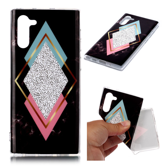 Marble Samsung Galaxy Note 10 kuoret - Timantti Sininen / Ruusu Marmori