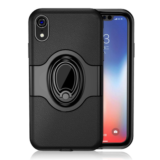 iPhone 9 Sormirengas Jalkatuella Varustettu Kova Muovi Takasuoja Kuori - Tumman Sininen