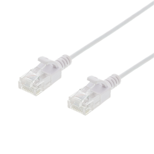 Laitekaapeli, U/UTP, Cat6, Ohut, Läpimitta 2,6 Mm, 1 M, 500 MHz, LSZH, Valkoinen