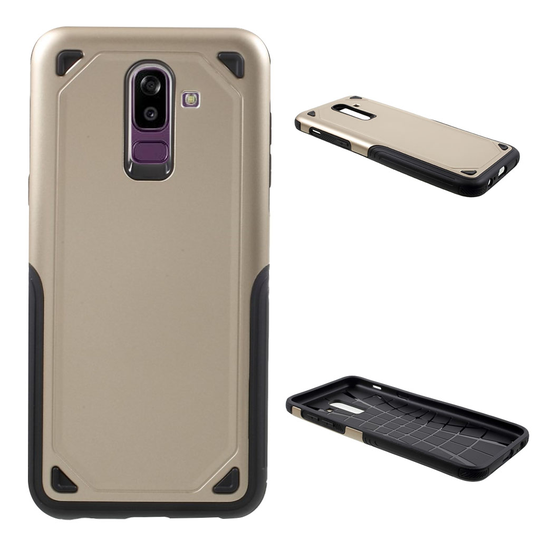Samsung Galaxy J8 (2018) Karu Pintainen Muovi Hybriidi Takasuoja Kuori - Kulta