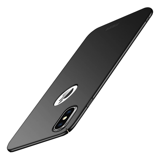 iPhone XS MOFI ohueesti muotoiltu himmeä pintainen kova muovinen suojakuori - Musta