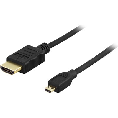 HDMI-kaapeli, HDMI High Speed With Ethernet, 4K, Ultra HD Taajuudella 60 Hz, HDMI Type A Uros - Micr