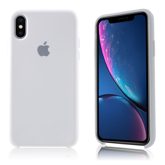 iPhone XS matta pintainen silkki silikooni muovinen suojakuori - Valkoinen