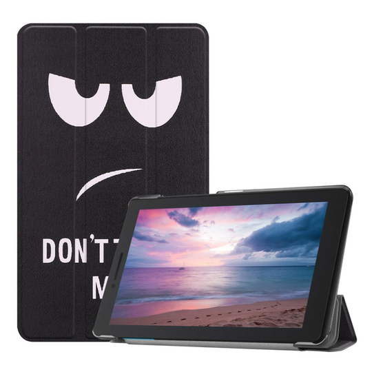 Lenovo Tab E8 kuosillinen tri-fold nahkainen Suojakotelo - Do Not Touch Me