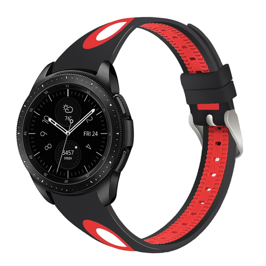 Samsung Galaxy Watch (46mm) joustava silikoni kellon hihna - Musta / Punainen