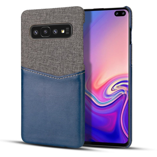 Samsung Galaxy S10 kangas nahkainen suojakotelo - Sininen