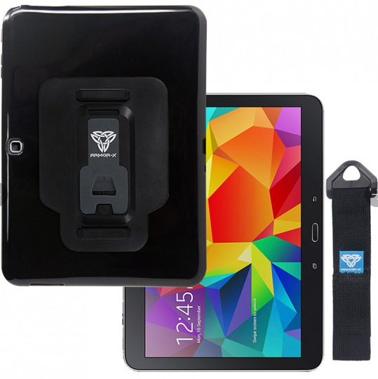 Armor-X Iskunkestävä Suojakotelo Samsung Galaxy Tab 4 10.1 T530 T533 käsiremmillä