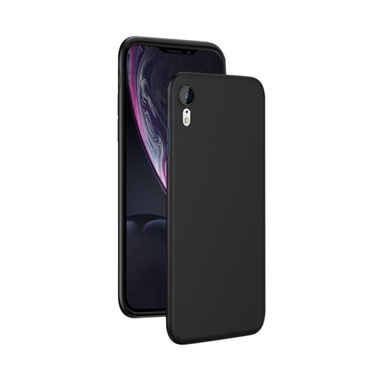 iPhone Xr NXE pehmeä matta pintainen silikooni muovinen takasuoja kuori - Musta