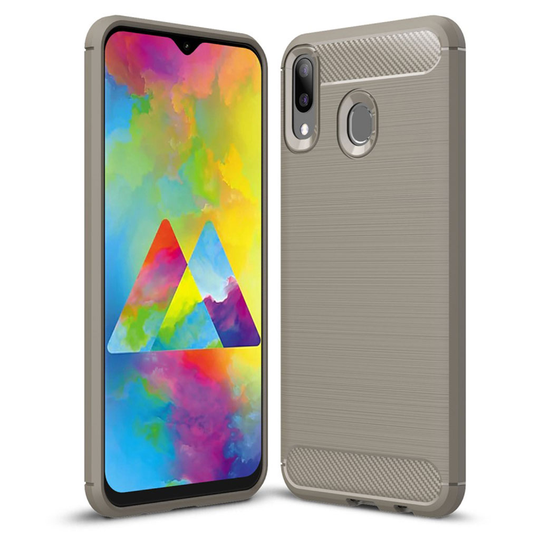 Carbon Flex Samsung Galaxy M20 kuoret - Harmaa