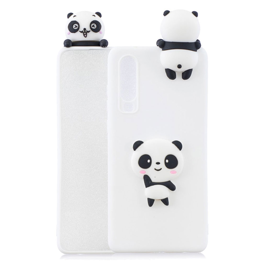 Cute 3D Samsung Galaxy A70 kuoret - Valkoinen / Panda