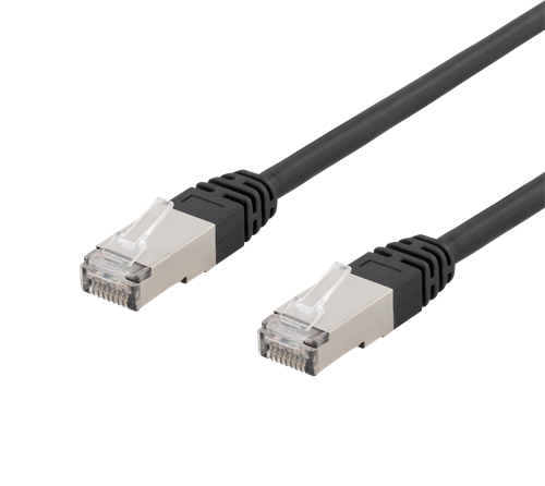 Laitekaapeli, S/FTP Cat6, 1,5 M, 250 MHz, Suojattu UV-säteilyltä, Musta