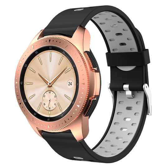 Samsung Galaxy Watch (42mm) dual-color silicone watch band - Black / Grey