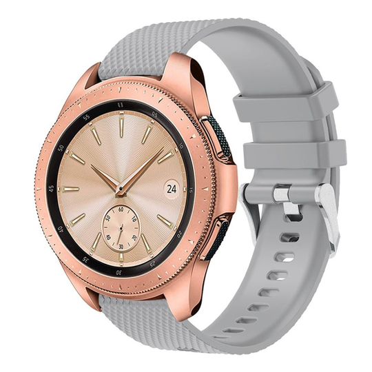 Samsung Galaxy Watch (42mm) kellolle silikooni muovinen vaihdettava ranneke - Harmaa