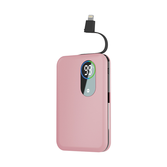 Forever Core Varavirtalähde 5000 mAh + Lightning-kaapeli ruusukulta