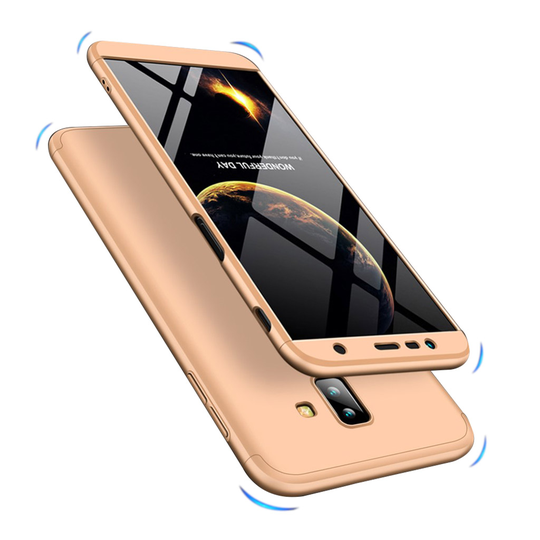 Samsung Galaxy J6 Plus (2018) GKK 3-palainen kova muovinen takasuoja kuori - Kulta