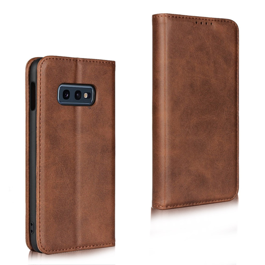 Samsung Galaxy S10e auto-absorbed leather case - Coffee