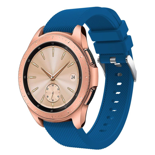 Samsung Galaxy Watch (42mm) kudottu pintainen silikooni muovinen kellon vaihto ranneke - Tumman Sininen