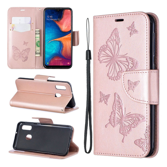 Butterfly Samsung Galaxy A20e kotelot - Ruusukulta